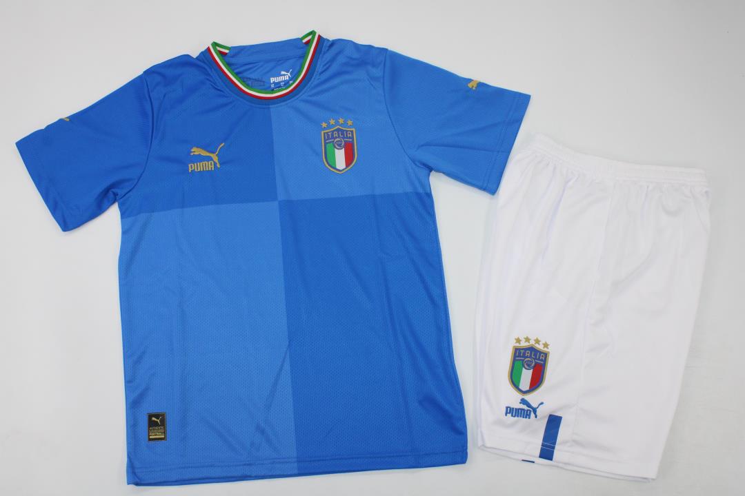 Kids-Italy 2022 World Cup home Soccer Jersey